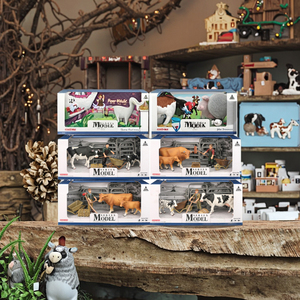Divertido figuras de animales de juguete de plástico de las vacas con humanos - Product Image 2