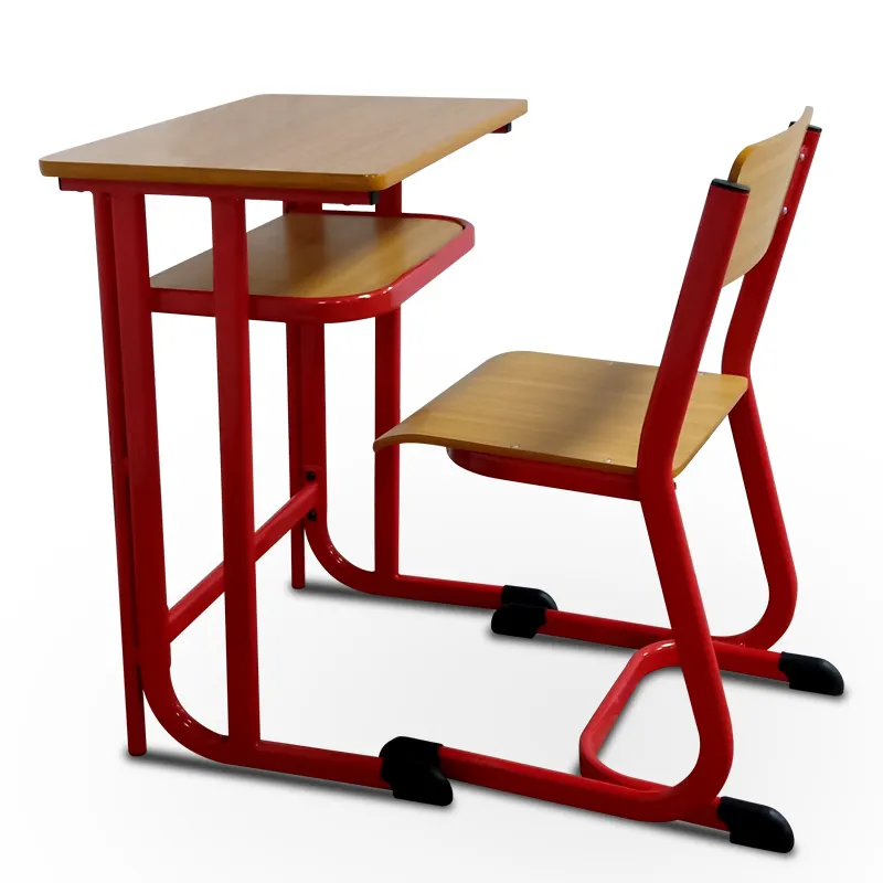स्कूल छात्र फर्नीचर कक्षा कुर्सी के साथ लकड़ी की मेज, बच्चों के अध्ययन की मेज और कुर्सी