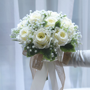 <span class=keywords><strong>Bouquet</strong></span> <span class=keywords><strong>de</strong></span> <span class=keywords><strong>mariée</strong></span> en roses artificielles en soie, écologique, en forme <span class=keywords><strong>de</strong></span> boule, pour mariage, remise <span class=keywords><strong>de</strong></span> diplôme, décoration, <span class=keywords><strong>bouquet</strong></span> romantique à tenir à la main - Product Image 3