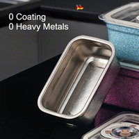 600ml Pure Titanium Voedselveilige Vacuüm Afsluitbare Vershoudbox voor Fruit, Bento Box, Koelkast, Titanium Voedselcontainer voor Afhaalmaaltijden