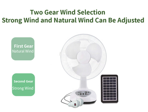 16-Inch Có Thể Sạc Lại Năng Lượng Mặt Trời Fan Dual Power 0.5H Hẹn Giờ 2 Tốc độ 5V USB Sạc 9V Năng Lượng Mặt Trời Bảng Điều Khiển ABS + PP 3-10H Runtime Xách Tay Fan - Product Image 2
