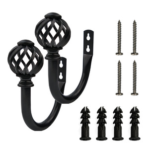 Ganci a Spirale in Ferro Battuto Personalizzati a Forma di U per Tende, Stile Moderno Minimalista, Accessori per Finestre con Kit di Montaggio - Product Image 4