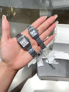 Reloj clásico de la serie Cheetah, retro, cuadrado, mecánico, de acero inoxidable para mujer, con diamantes incrustados, esfera romana, cristal de zafiro, 100 bar. - Product Image 2