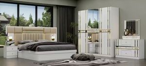 Ensemble de meubles de chambre à coucher Nova Luxury Modern Turkish Design 6 pièces, lit <span class=keywords><strong>King</strong></span>/Queen size, tête de lit capitonnée, rangement en bois - Product Image 2