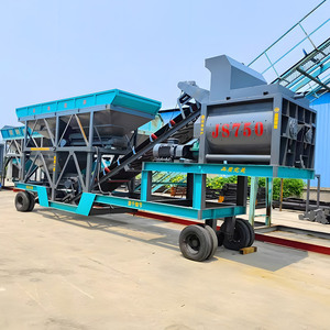 Centrale à béton mobile compacte YHZS25 25-180m3/h, mélangeur JS500, convoyeur, à vendre par le fabricant - Product Image 3