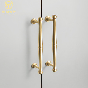 Brass Furniture Handle Bar Minimalist Wardrobe Cabinet Door Pull Solid Gold Durable - Product Image 1