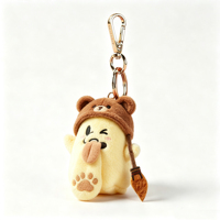 Porte-clés en peluche super doux avec logo personnalisé, motif animal mignon, rembourrage en coton PP, emballé dans un sac OPP – Vente chaude