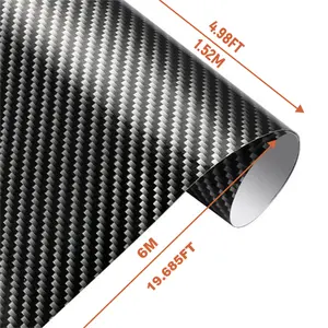 Mat siyah karbon fiber desen vinil Wrap PVC araç Wrap araba motosiklet cep telefonu kendi başına yap çıkartma aksesuar (19.68ft x 5ft)