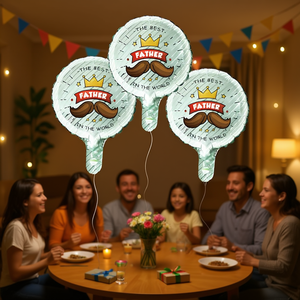 Ballon en feuille d'aluminium Party Love, Le meilleur père du monde, 24,5x30,5cm, sac de 12 pièces - Product Image 2