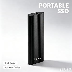 Disque SSD externe noir en gros, 1 To, jusqu'à 600 Mo/s, USB 3.2 Gen 2, pour le gaming, les étudiants et les professionnels - Product Image 1