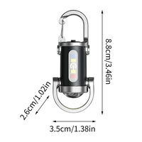 Mini Linterna de Llavero Portátil, Luz Lateral COB Roja y Azul, 300 Lúmenes, Recargable, de Bolsillo, para Emergencias, EDC