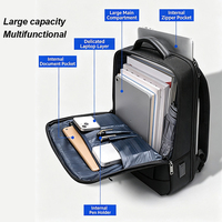 Sac à dos multifonctionnel pour ordinateur portable 15,6 pouces pour hommes, sac à dos d'affaires imperméable en nylon avec chargement USB, sac à dos de voyage pour ordinateur, fabrication sur mesure