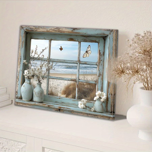 Arte Murale Moderna Astratta Costiera con Cornice in Legno, Dipinto su <span class=keywords><strong>Tela</strong></span> 2D Piatto del Mare, Adatto <span class=keywords><strong>per</strong></span> Ufficio, <span class=keywords><strong>Cucina</strong></span>, Soggiorno, Camera da Letto - Product Image 6