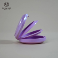 Boîte à poudre compacte vide à double couche de 25g en plastique avec miroir et applicateur de poudre, emballage cosmétique