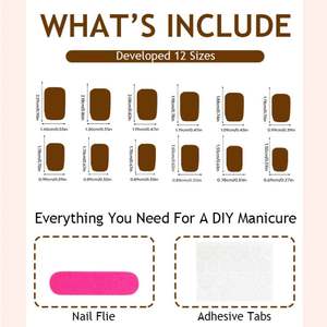 Faux ongles français faits main transfrontaliers en gros – Courts, moyens et longs – Autocollants pour ongles - Product Image 4