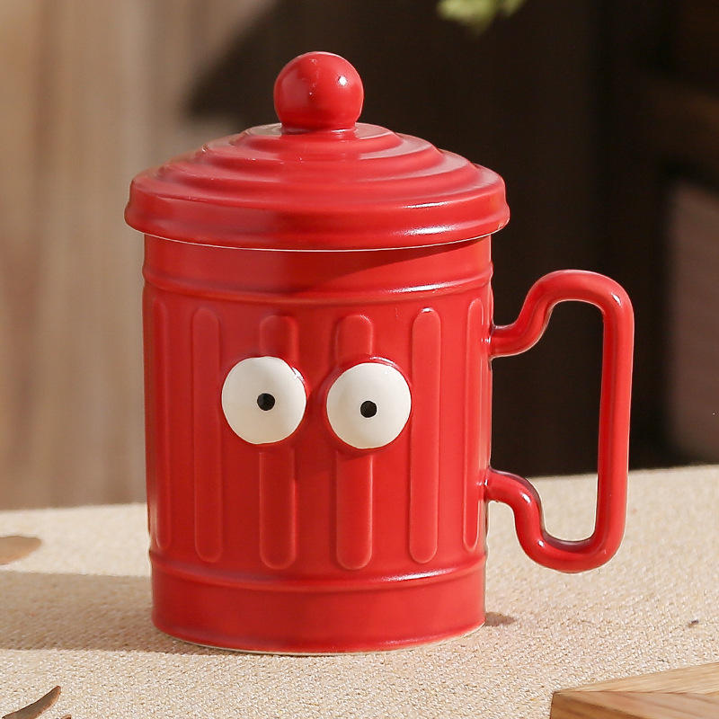 Poubelle de recyclage amusante - Rouge