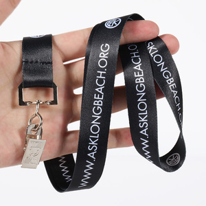 Toptan kişiselleştirilmiş boş Polyester rozet serigraf baskı boyun askıları boş anahtar baskı logo ile özel kordon özel - Product Image 5