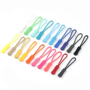 Popular Design String Cord Colorful Bag Silicone Rubber Zipper Pull Custom Logo Zipper Pull Head