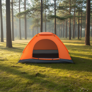 Tente dôme pop-up orange pour 1 personne, automatique, imperméable, abri de camping et de randonnée en plein air, toutes saisons, en polyester monocouche - Product Image 2