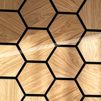 Panneau mural décoratif insonorisant en MDF hexagonal moderne, prêt à l'emploi, finition brillante, résistant à l'usure, pour salon