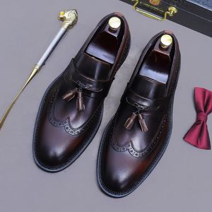 Zapatos de Hombre de Alta Gama, de Cuero Genuino, Sin Cordones, Otoñales, Impermeables, Transpirables y Suaves, Casuales de Oficina, a la Moda - Product Image 1