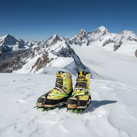 BRS-S1B Crampons à glace en acier, 14 dents, imperméables, durables, antidérapants, pour la glace et la neige