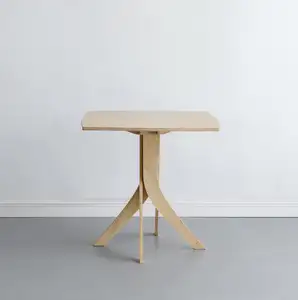 Mesa de centro cuadrada de madera para el hogar, mesa de té de estilo nórdico de 80x80cm, fácil montaje sin tornillos