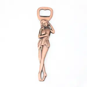 Hot Style Vintage Russian Beauty Brushed and Electroplated with Ancient Red Copper Bottle Opener Keychain