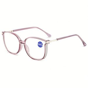 Gafas de Lectura con Logotipo Personalizado 2024, Montura Grande de Lujo para Mujer, con Pedrería, Cuadradas, Anti Luz Azul - Product Image 5
