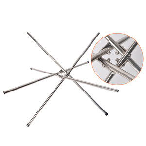 Support de foyer pliable portable en acier inoxydable coupe-vent pour camping extérieur, barbecue, combustible bois, couleur argent - Product Image 5