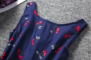 Vestido de Niña con Estampado de Cerezas, Sin Mangas, Ropa Infantil de Verano, Vestido Tipo A de Una Pieza, Gran Venta - Product Image 4