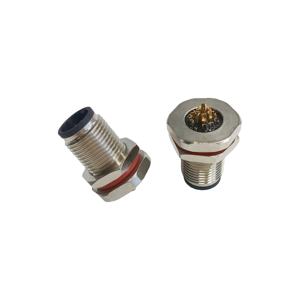 Conector de aviación de acero inoxidable HUA M12 IP68 impermeable de cobre 4A de 17 pines y 17 núcleos, con terminales macho y hembra de brida para alimentación - Product Image 6