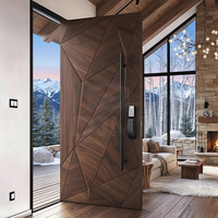 Porte d'entrée pivotante extérieure en bois massif de grande taille pour villa, porte de sécurité extérieure pour maison privée