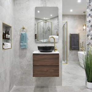 Mueble de Baño Flotante Moderno sin Tiradores, con 2 Cajones de Almacenamiento, para Baños Compactos - Product Image 2