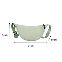 Sunshine Crescent Crossbody Bag Halve Maan Schoudertas Dames Verstelbare Riemen Rits Sluiting Groothandel Fabriek