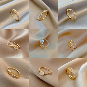 Gioielli placcati oro 18 carati economici Punk Finger Geometric Twisted Wide Band Open <span class=keywords><strong>anelli</strong></span> regolabili per le donne Bijoux Femme Gifts - Product Image 2