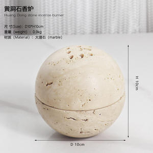 Brûleur d'encens créatif avec boule ronde, bâton de Palo Santo en marbre et support pour paquet de taches de sauge - Product Image 6