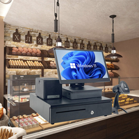Terminal de point de vente (PDV) tout-en-un tactile haut de gamme ultra-fin 15,6 pouces en métal avec processeur I3/I5 pour restaurants et magasins (caisse et commande)