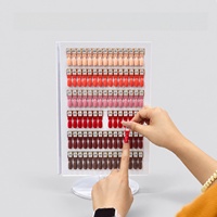 Présentoir à ongles magnétique en acrylique à trois rotations, 270 couleurs, avec carte de couleurs détachable