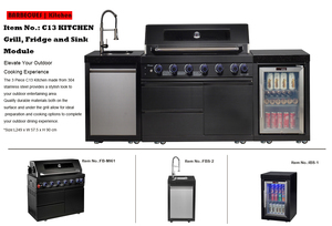 JoyBlake FB-MI61-3 Barbecue <span class=keywords><strong>a</strong></span> <span class=keywords><strong>Gas</strong></span> Moderno <span class=keywords><strong>da</strong></span> Esterno Autoportante Nero in Acciaio Inox 304 con 7 Bruciatori, Fiamma Senza Fumo e Manopola di Sicurezza Alta - Product Image 5