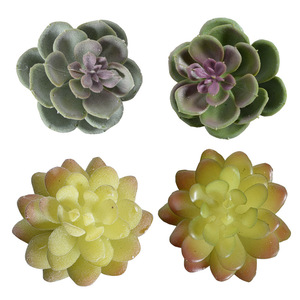 Plantas suculentas artificiales cuidadosamente seleccionadas, bonsáis, mini accesorios suculentos flocados, arreglos florales - Product Image 5