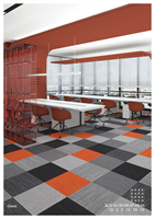 Dalles de moquette 50x50 autocollantes, ignifuges, lavables, amorties, en nylon, antidérapantes, pour hôtels, bureaux, usage commercial, noires, personnalisation du sol