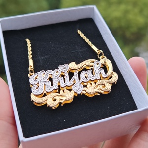 <span class=keywords><strong>Collana</strong></span> con Ciondolo Personalizzato Qiuhan a Forma di Cuore con <span class=keywords><strong>Nome</strong></span>, <span class=keywords><strong>Doppio</strong></span> Strato e Placcatura Bicolore - Product Image 5
