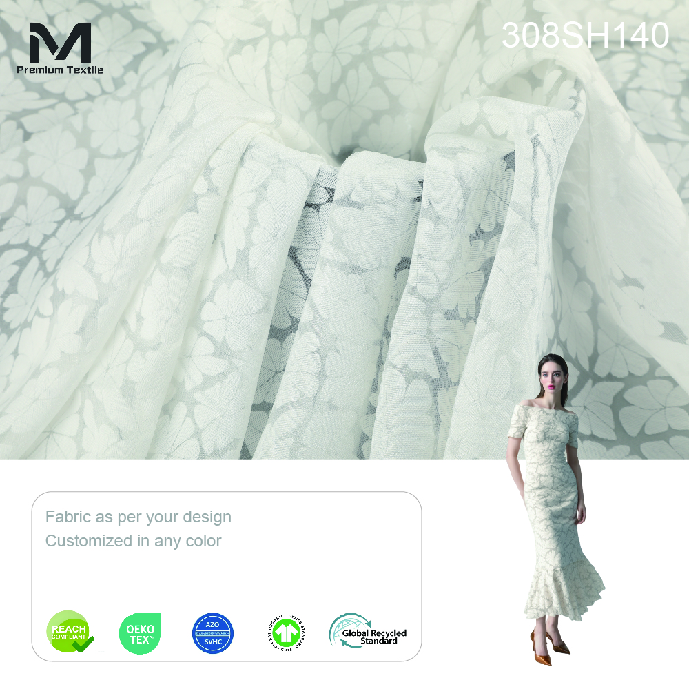 GOTS High Quality Cotton Viscose Woven Fabric For Skin-Friendly Stretch Robes And Comfortable Durable Breathable 308SH140#