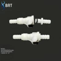 Raccords en plastique 1/8 1/4 avec valve d'arrêt, connecteur rapide mâle, raccord rapide pour tuyaux avec vannes d'arrêt SUS316 à ressort