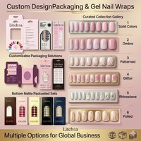 Kit de Uñas de Gel sin UV en Caja de Regalo Personalizada, Set de Manicura Semipermanente con Brillo Rosa de Lujo, Venta al Por Mayor, Etiqueta Privada, Adhesivos para Uñas