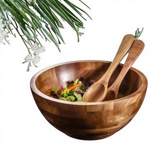 Cuencos de Madera de Acacia Ecológicos, Duraderos y Hechos a Mano, con Opciones Personalizadas para Comedores de Lujo en el Hogar y Restaurantes - Product Image 1