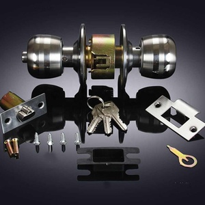 <strong>Door</strong> Handle <strong>Knobs</strong> Universal Stainless Steel Lock Locks Hardware Accessories With Three Keys Household Gear Black - Product Image 2