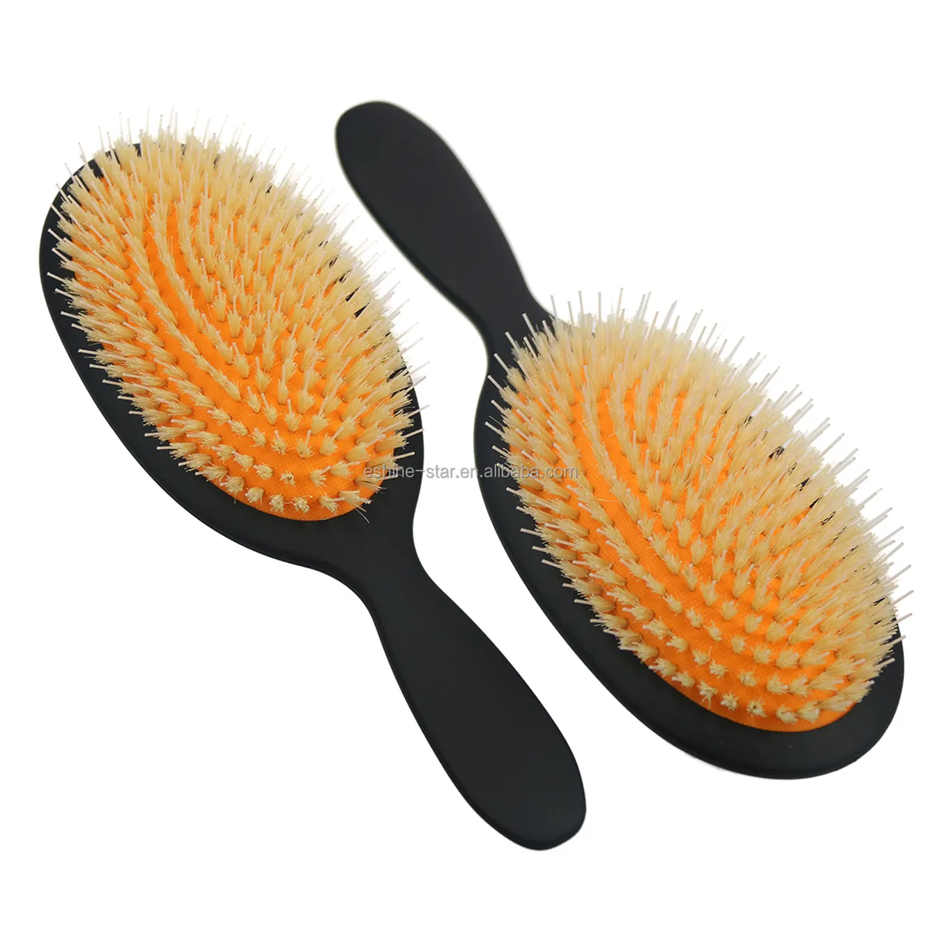 Produttore di spazzole per capelli spazzola per Paddle con cuscino d'aria in gomma ovale nera spazzola per estensione dei capelli con setole di cinghiale bianco per capelli parrucca