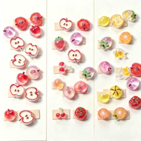 Breloques pour ongles en résine, mini-fruits mignons 3D, pomme, pêche, citron, fruits mélangés, décorations pour ongles, art des ongles transparent kawaii